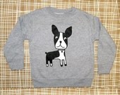 Size 5/6 T   -Boston Terrier - Handprinted toddler sweatshirt
