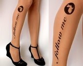 sexy follow me WHITE RABBIT version thigh-high socks Light Mocha XS/S/M