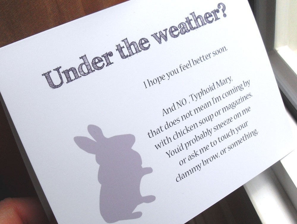 Funny bunny get well card  (WG110)