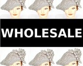 Women's Hat Wholesale Lot of 6 - Crochet Beret Hat in Gray Acrylic Yarn - Avant Garde Crochet Accessories Can Customize in Sizes S M L XL