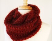 Winter Fashion - Infinity Scarf - Snood - Winter Cowl - Hand-Knit in Luxurious Kid Mohair and Silk