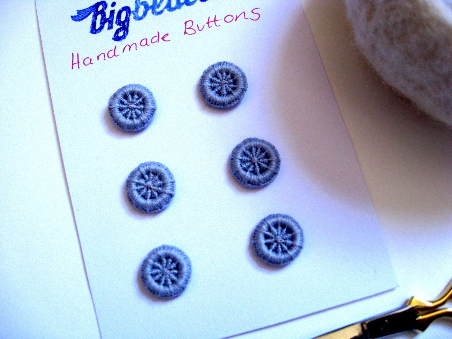Handmade  Buttons (Dorset ) -  Set of 6 - Custom You  Choose the Color