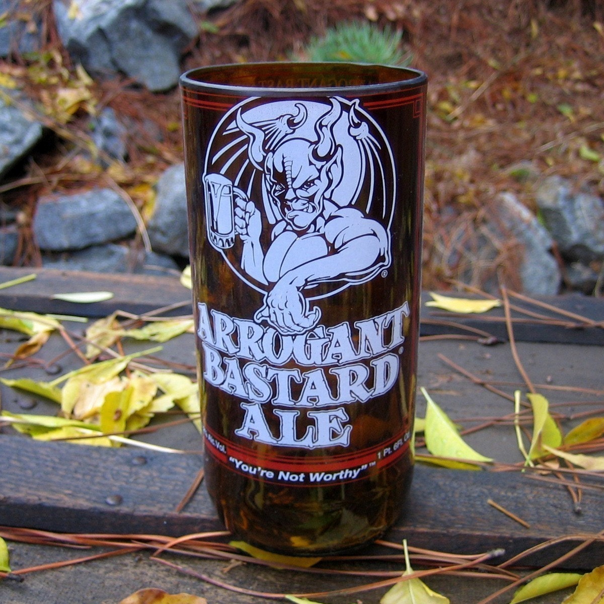 Recycled Stone ARROGANT BASTARD ALE repurposed beer bottle.