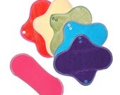 Organic Wool Backed Moonbow Cloth Menstrual Pads (prism pack of 6, petite)