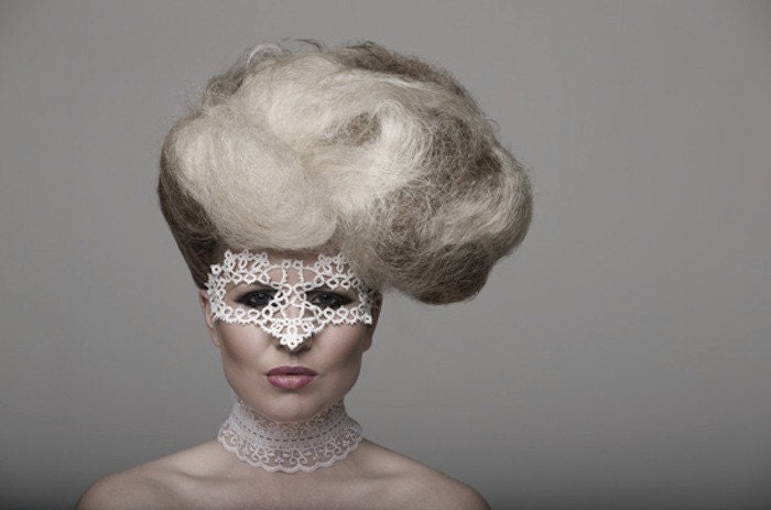 Tatted Lace Mask - A Crystal Moon