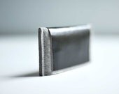 iPhone Wallet - Grey Wool Felt with Black Leather
