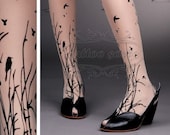 fabulous FOREST SYMPHONY tattoo thigh-high nylons Light Mocha