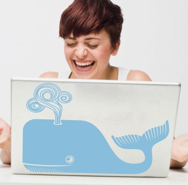 whale laptop decal