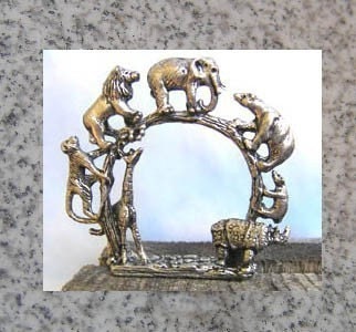 Pewter Wildlife Napkin Rings Set of 4