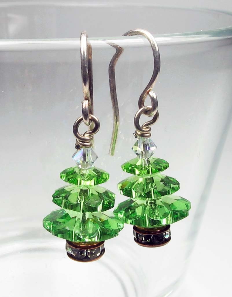 Peridot Crystal Tree Earring Kit in Gold Fill