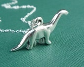 sterling brontosaurus dinosaur necklace gift for her