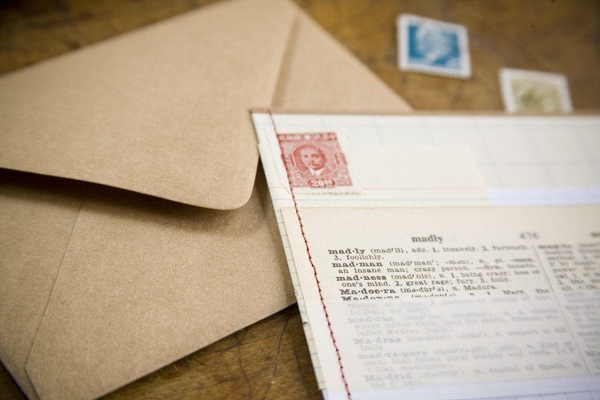 paper lovers stationery, sewn paper card - single card