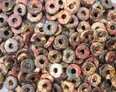 25 Mykonos Greek Ceramic AUTUMN RUST 8mm Round Washer Beads