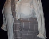 Kate Messenger in White Window Pane Plaid On Gray Heavy Cotton and a bright candy on white flannel lining