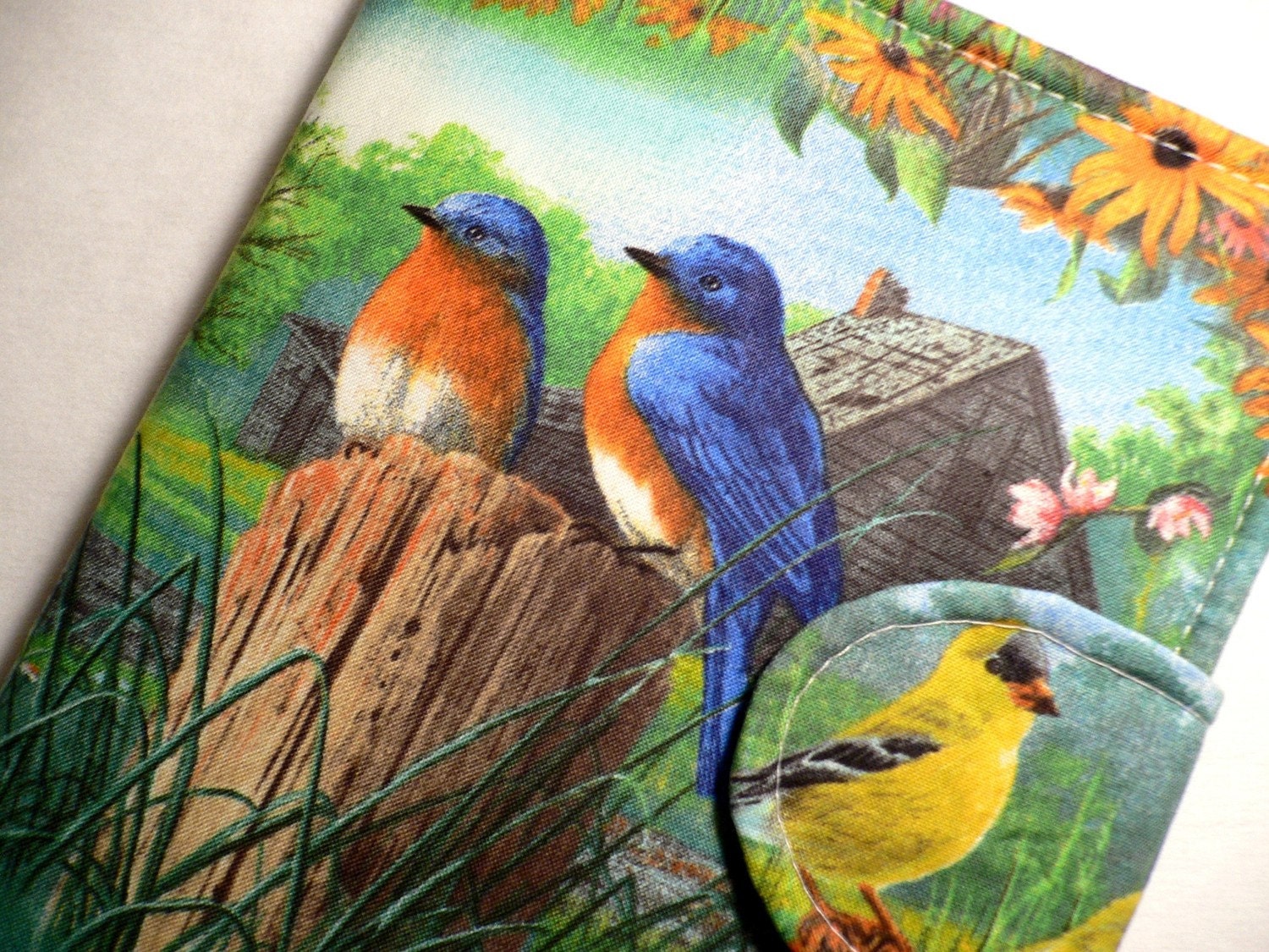 Kindle Cover, eReader Cover Book Style Blue Birds