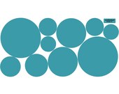 Teal Dots Wall Decal Stickers (Repositionable)
