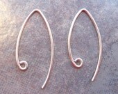 4 Bali Sterling Silver Marquise - Leaf Ear Wires  27mm x  14mm - 2 pairs