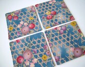 SALE/Set of Flower Coasters/Japanese Garden