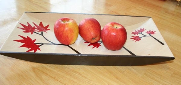 Red Leaves Branch Serving Tray