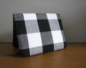 Card Wallet - Black and White Buffalo Check