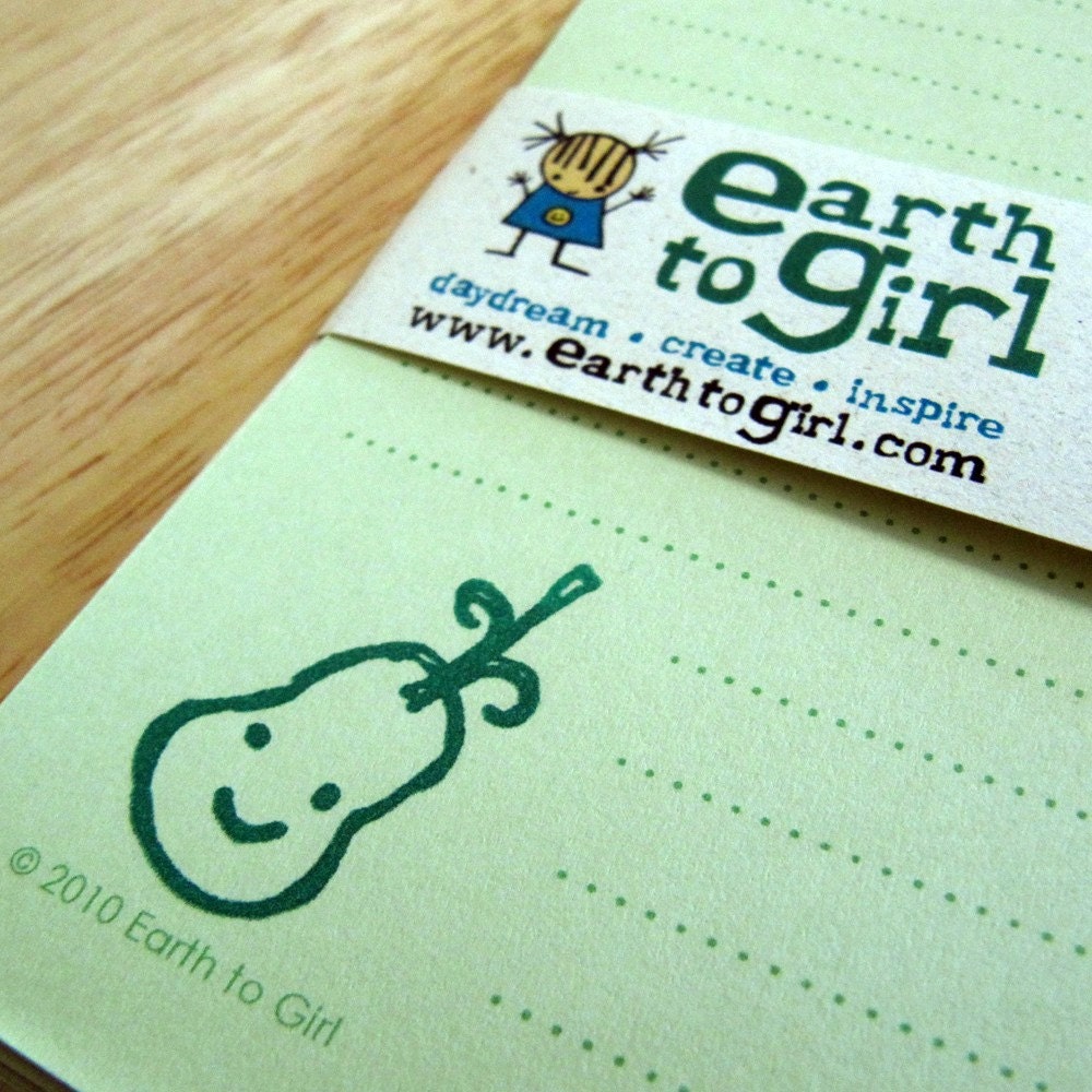 Green Happy Pear Stationery Set
