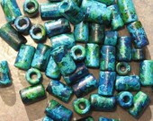 15 AEGEAN Greek Ceramic Beads Small Tube 6x10mm
