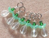 Spearmint Guardian Angel Stitch Markers - set of six - US7