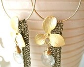 Float On Mixed Metal and Green Amethyst Earrings