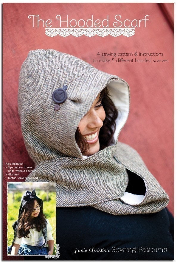 The Hooded Scarf sewing pattern - adult and child size - 5 different styles
