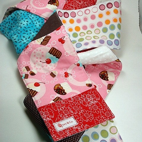 50 PERCENT OFF - Cupcakes and Candydrops Quilted Patchwork Scarf