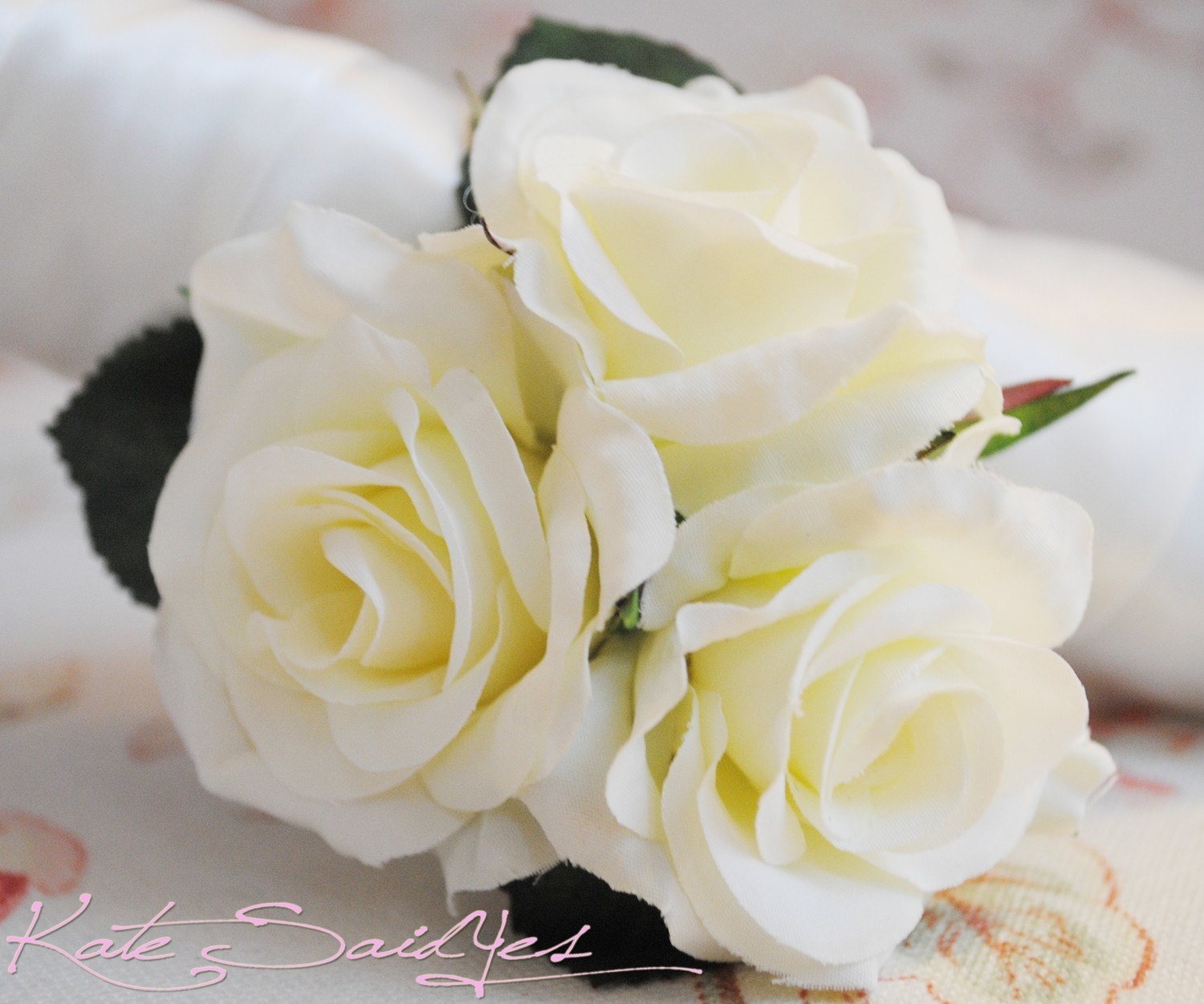 Wedding Corsage - Silk Ivory Rose Pin Corsage