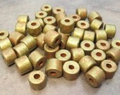 10 ANTIQUE GOLD Greek Ceramic Beads 8x7mm Short Tube