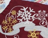 Snowflake Glitz Apron (Crimson Red)