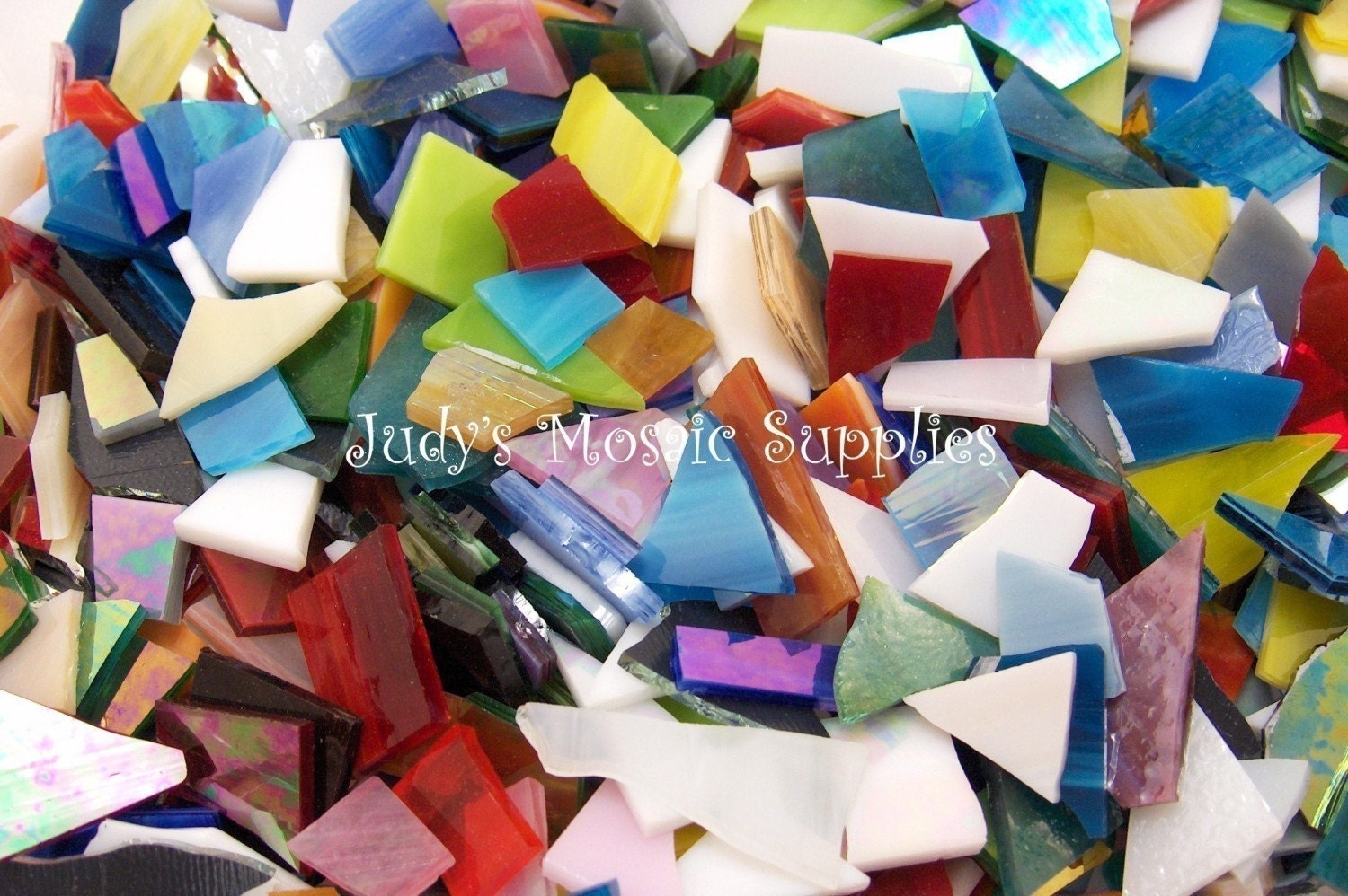 Stained Glass Scraps in Many Colors 1 Pound