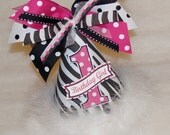 Zebra and Hot Pink Dot Party Hat