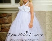 White Rose Flower Girl Tutu Dress--Listing is for 0-2 Years