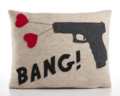 BANG recycled felt applique pillow 14x18