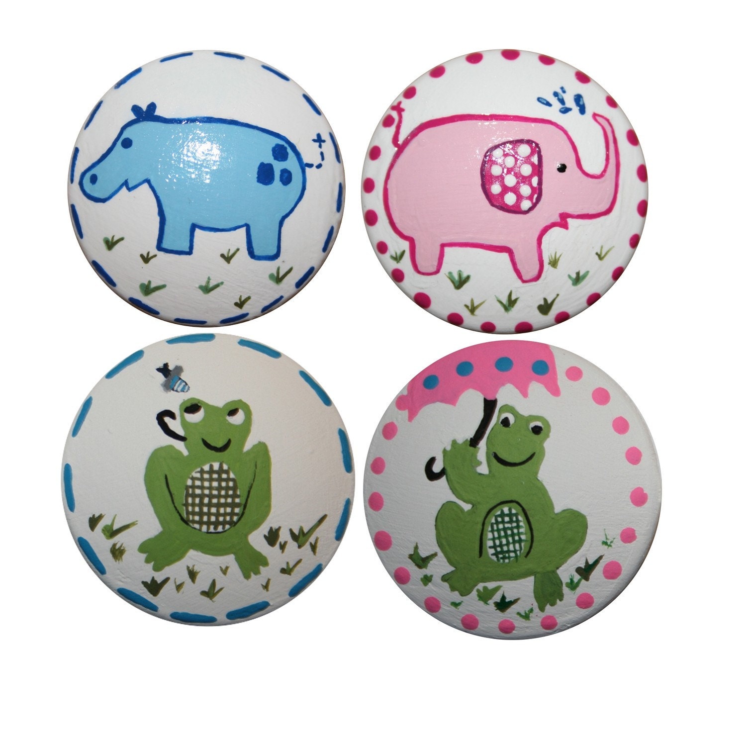 Elephant, Hippo and Frogs Knobs-Matches Pottery Barn Bathroom
