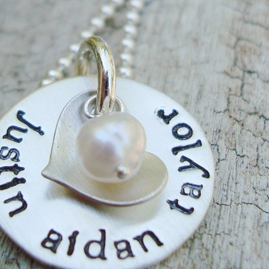 love you forever... personalized hand stamped mothers necklace
