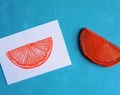 citrus wedge clear polymer rubber stamp