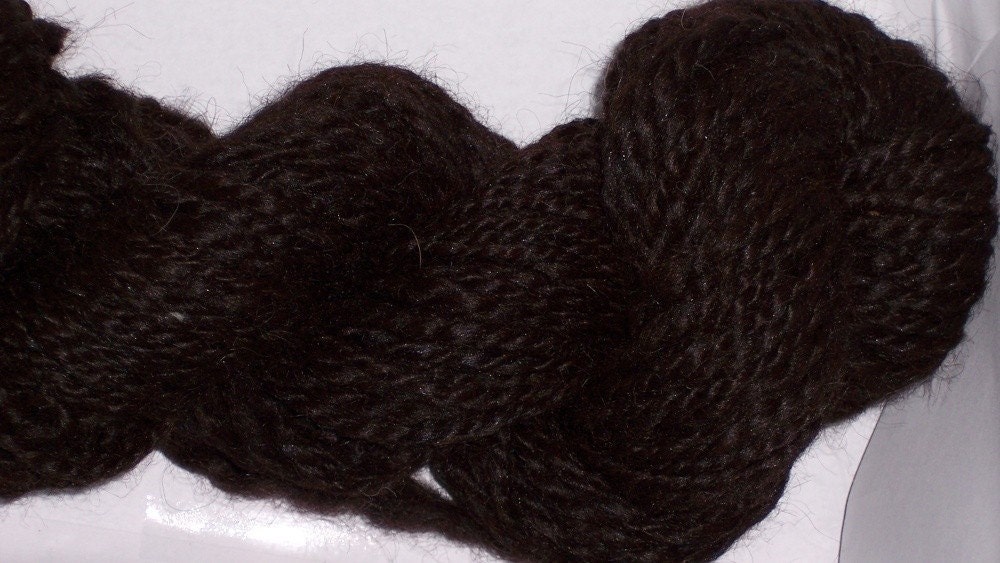 Handspun Yarn, Alpaca, All Natural color, 78 yards, Worsted/Bulky weight, 2 ply