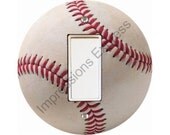 White Baseball Decora Rocker Switch Plate Cover