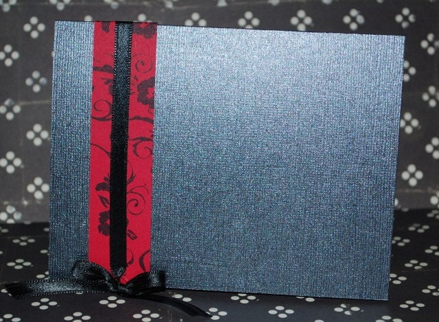 Red and Black Folded Floral Invitation DEPOSIT
