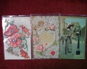 Romantic Vintage Valentine Post Cards - Lot of 3