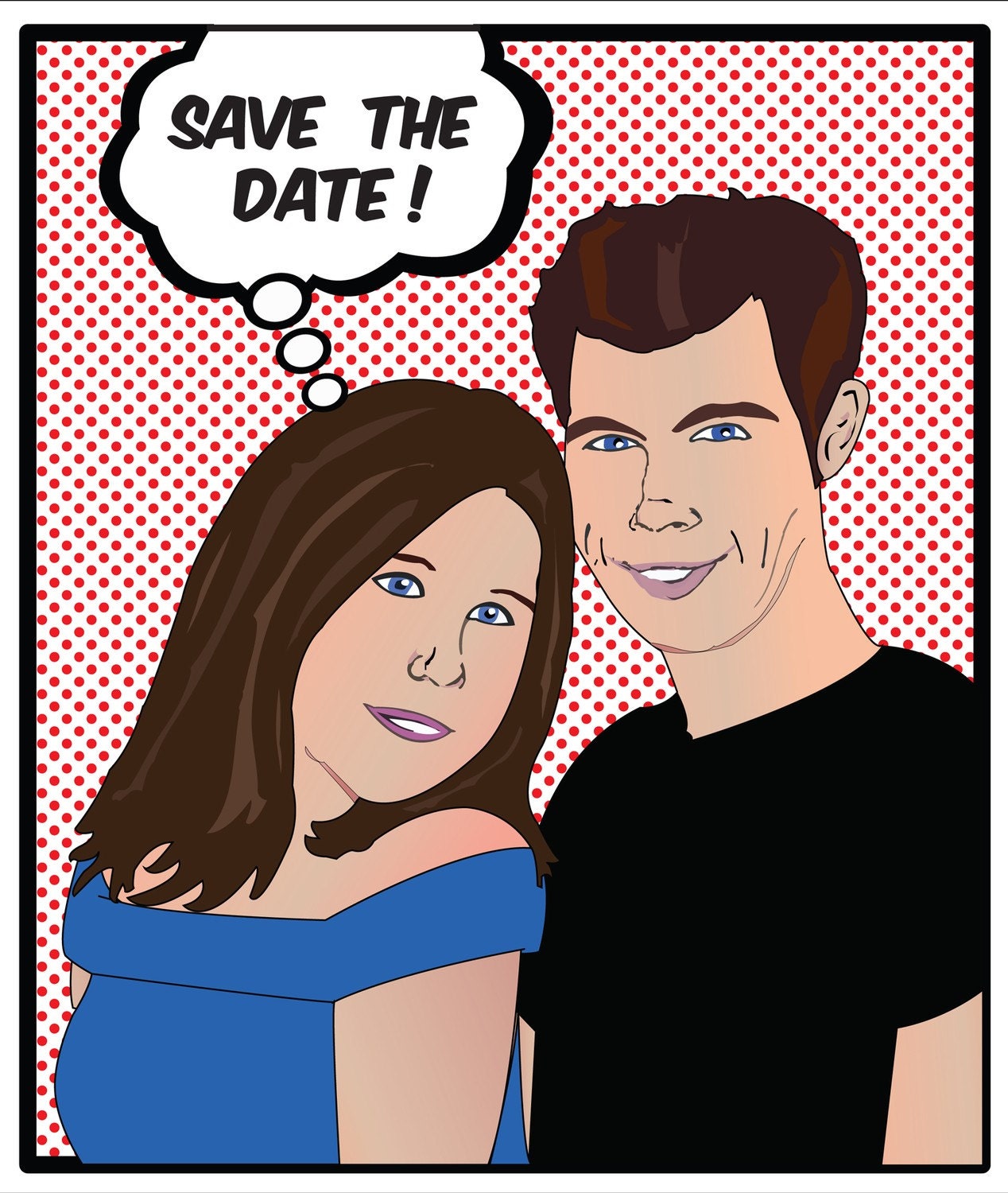 Custom Comic / Pop Art Save the Date Postcards (Proof)