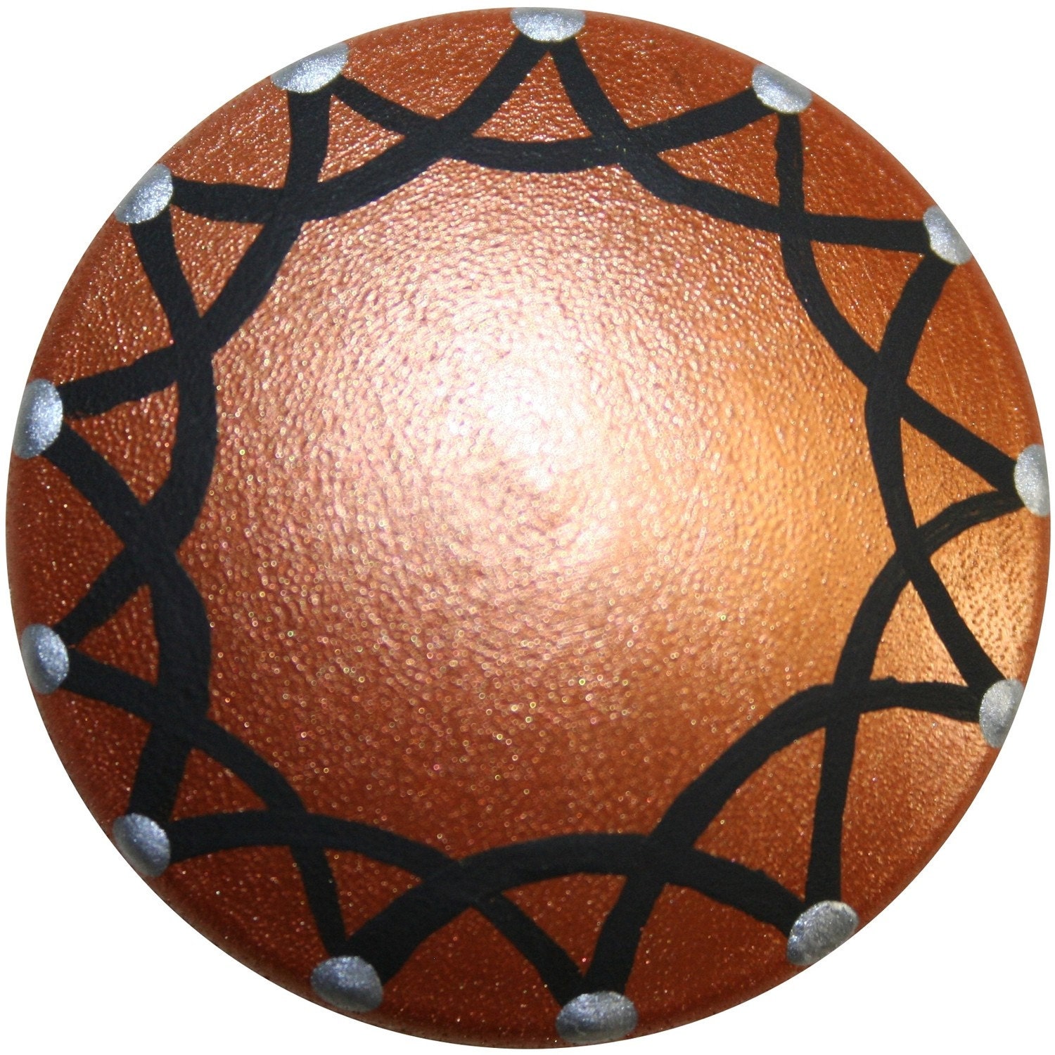 Bronze with Black Star and Silver Polka Dot Knobs