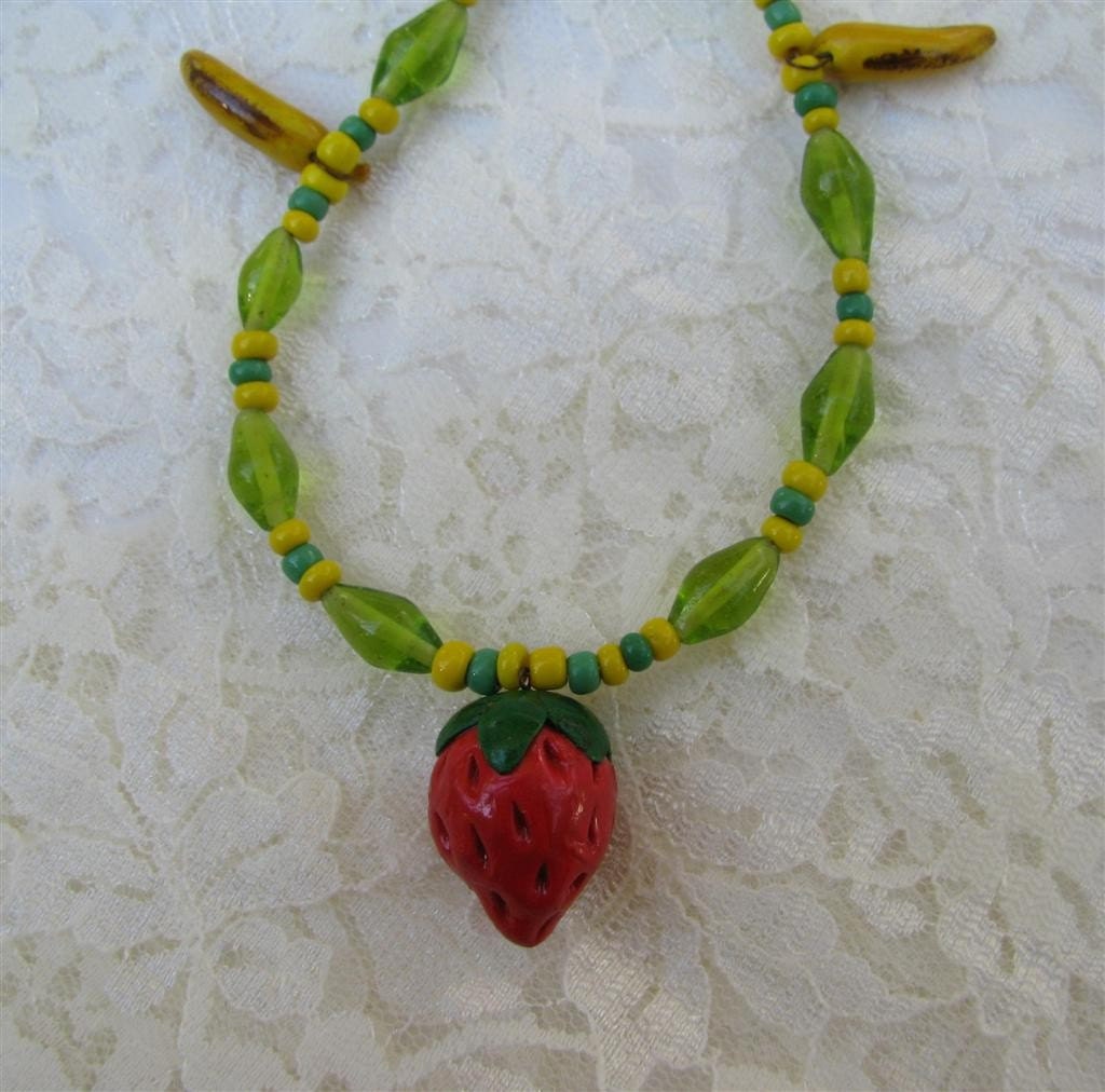 Strawberry and Bananas Necklace