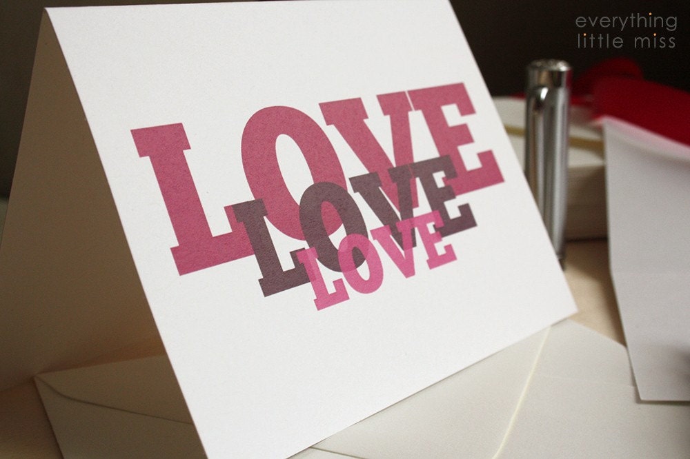 Love Love Love folded card (valentine)