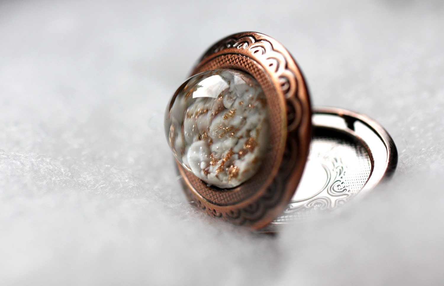Vintage Locket Necklace. Snow Days