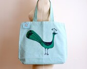 Mrs. Peacock - Recycled Grocery / Shopping / Everyday Tote